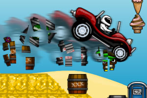 《沙滩飞车障碍赛》游戏画面1