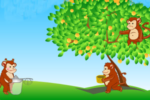 《猴子摘水果榨汁》游戏画面1