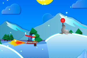 小企鹅玩滑雪