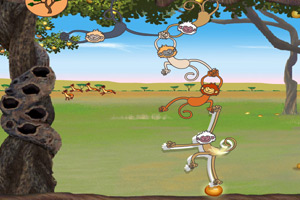 《小猴合作搭桥》游戏画面1