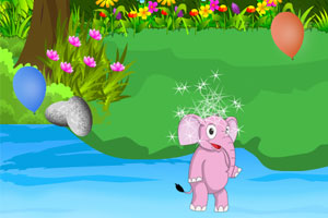 《大象宝宝射气球》游戏画面1