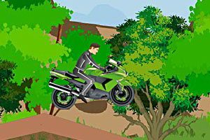 《骑摩托车穿越森林》游戏画面1