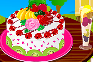 可口的水果蛋糕