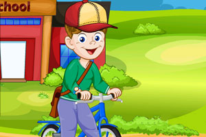 《帅气男孩和自行车》游戏画面1