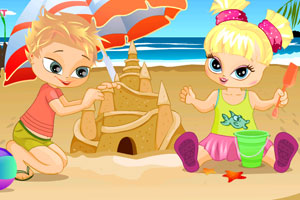 《搭建沙滩堡的小孩》游戏画面1