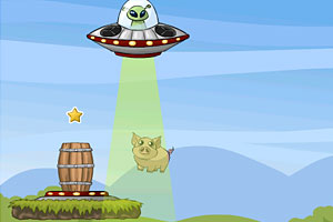《UFO送小动物回家选关版》游戏画面1