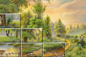 《绿色森林拼图》游戏画面1
