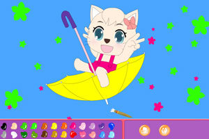 《妮妮猫的欢乐小伞》游戏画面1
