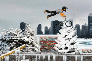 《冬季特技自行车》游戏画面1