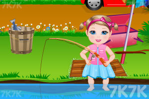 《可爱女孩去钓鱼》游戏画面1