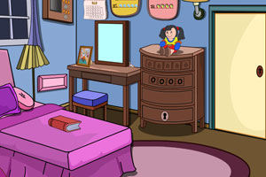 《紫蓝色的卧室逃脱》游戏画面1
