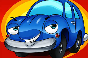 《蓝色小汽车拼图》游戏画面1