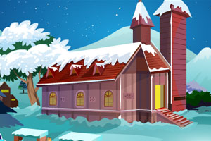 《逃离雪中木头屋》游戏画面1
