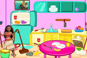 《莫阿娜打扫厨房》游戏画面1