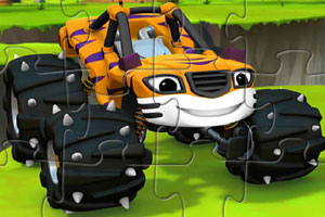 《虎皮怪物卡车拼图》游戏画面1