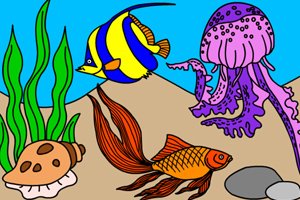 《海底世界填颜色2》游戏画面1
